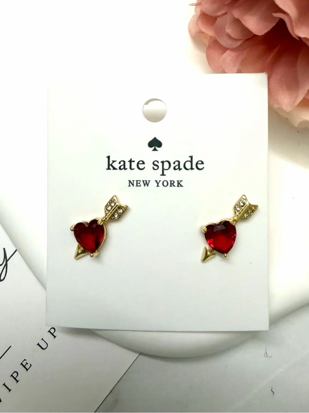 kate spade New York Red Heart Arrow Stud Earrings